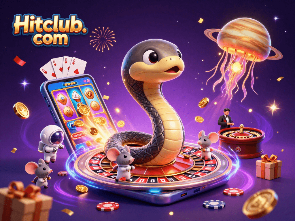 Experience thrilling bets at Hitclub. com with a vibrant, cosmic casino scene full of action.