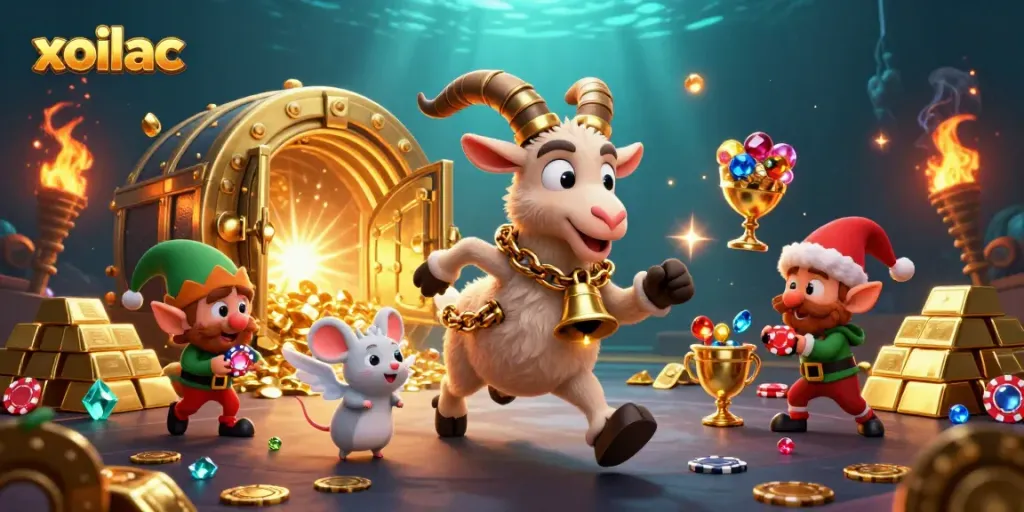 Experience the thrilling action of xoilac at a vibrant casino with unique characters and rich visuals.