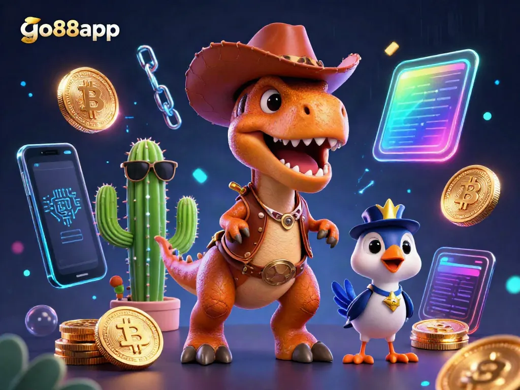 Experience thrilling gameplay at go88app with a captivating scene featuring cartoon characters and vibrant gambling elements.