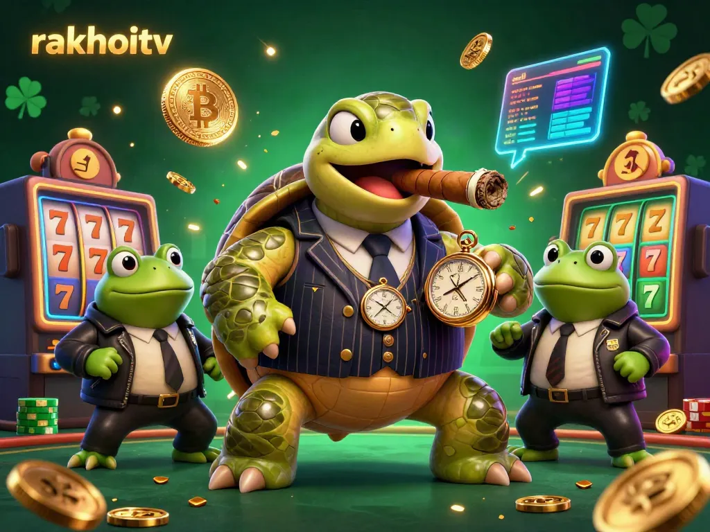 Experience exciting gameplay with rakhoitv as snapping turtle mobster and bullfrog sidekicks dominate a vibrant casino scene.